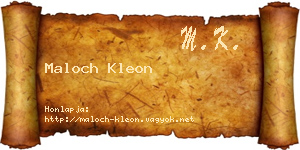 Maloch Kleon névjegykártya